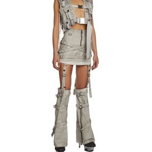 Dolls Kill Darker Wavs mini skirt with removable leg warmers